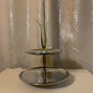 Vintage Mid Century 2-Tier Serving Tray